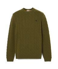 TIMBERLAND P-B LAMBWOOL Crewneck sweater in wool blend darkoliv - Men's Sweaters - 4
