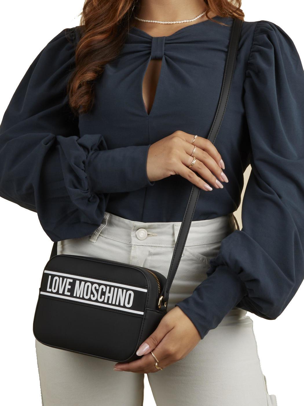 Love Moschino Print Bag Shoulder Camera Bag Black Buy At Outlet Prices