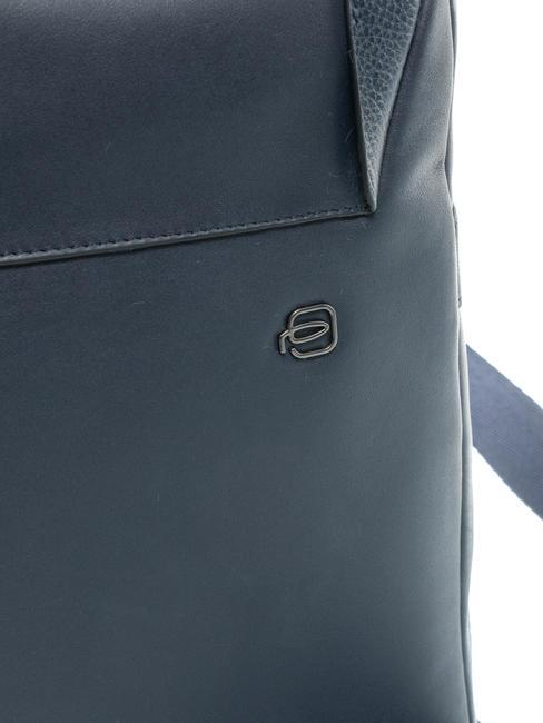 MACBETH Expandable leather pouch blue - Over-the-shoulder Bags for Men