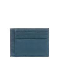 PIQUADRO MACBETH Card holder in leather and fabric blue - Men&rsquo;s Wallets - 3