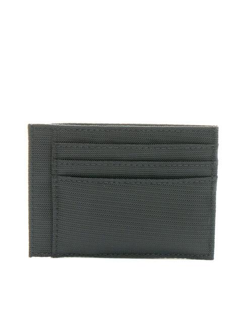 MACBETH Card holder in leather and fabric Black - Men’s Wallets