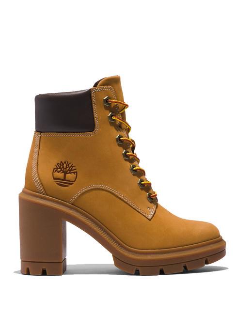 ALLINGTON Lace-up ankle boot with nubuck heel wheat - Women’s shoes