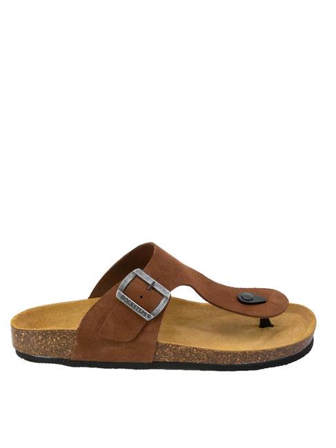 VEGA Suede thong sandal tobacco - Men&rsquo;s shoes