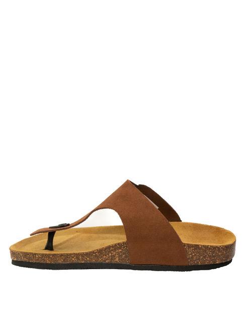 VEGA Suede thong sandal tobacco - Men&rsquo;s shoes