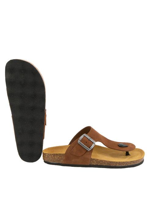 VEGA Suede thong sandal tobacco - Men&rsquo;s shoes