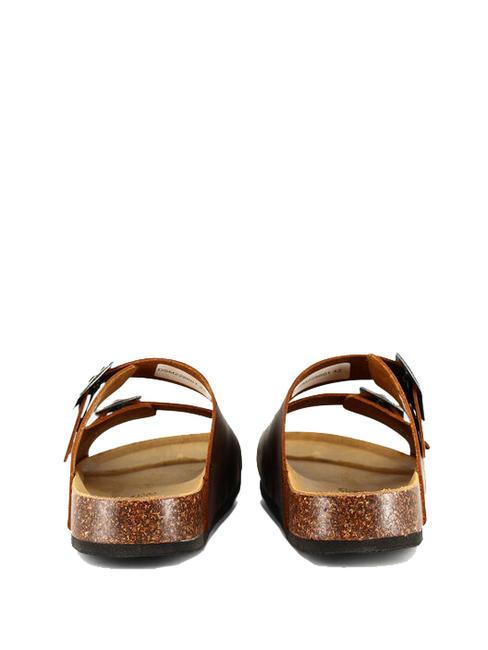 VEGA Double buckle leather sandal dark brown - Men&rsquo;s shoes