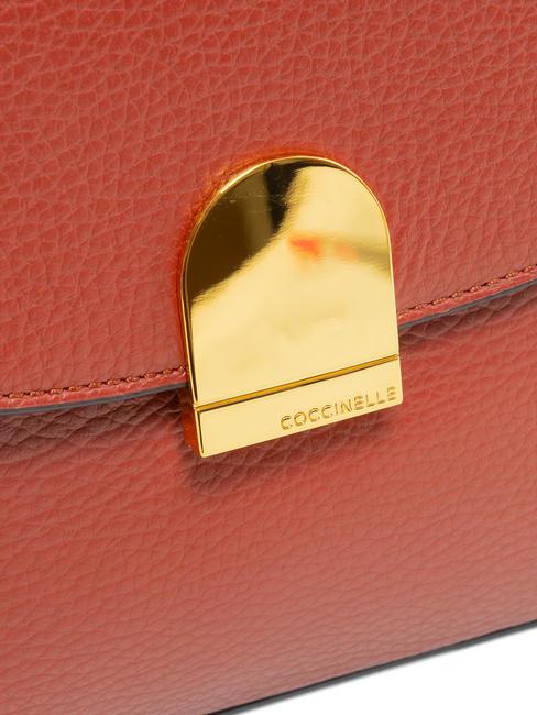 BLOSSOM Hammered leather chain shoulder bag Maple - Women’s Bags