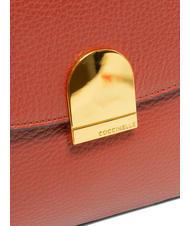 COCCINELLE BLOSSOM Hammered leather chain shoulder bag Maple - Women’s Bags - 3