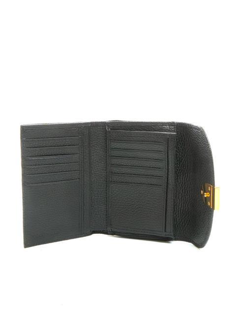 BLOSSOM Medium grained leather wallet Black - Women&rsquo;s Wallets