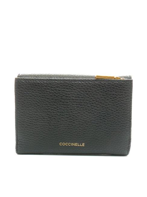 BLOSSOM Medium grained leather wallet Black - Women&rsquo;s Wallets