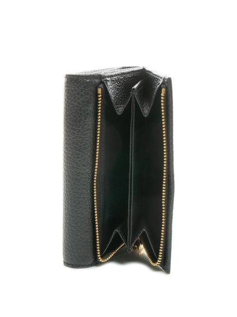 BLOSSOM Medium grained leather wallet Black - Women&rsquo;s Wallets
