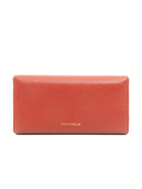 BLOSSOM Large textured leather wallet Maple - Women&rsquo;s Wallets