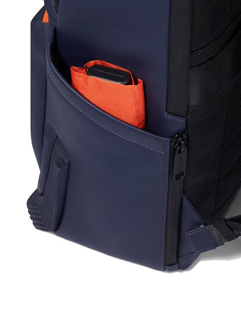 CORNER Backpack in rubberized fabric, 14" laptop holder blue - Laptop backpacks