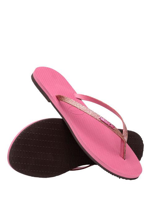 YOU GLITTER Flip flops velvet rose - Women’s shoes