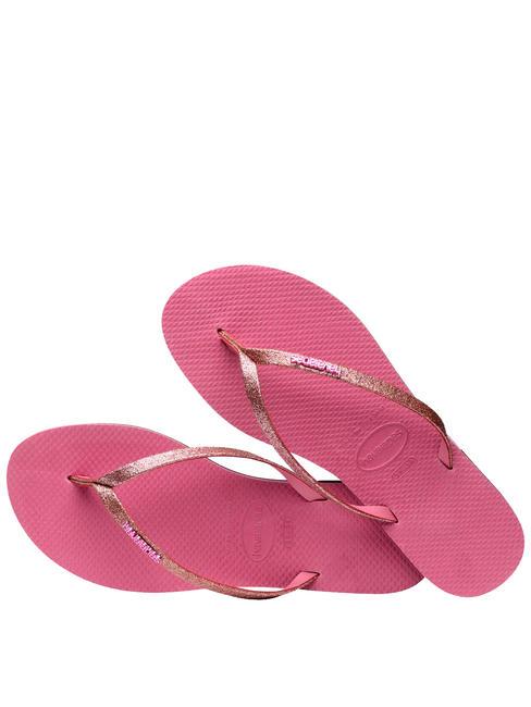 YOU GLITTER Flip flops velvet rose - Women’s shoes