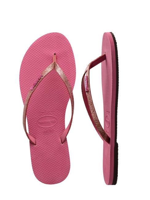 YOU GLITTER Flip flops velvet rose - Women’s shoes