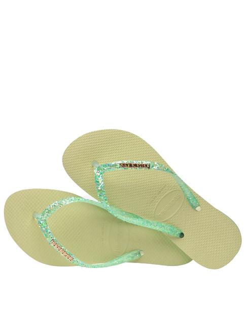 SLIM GLITTER FLOURISH Rubber flip flops green garden - Women’s shoes