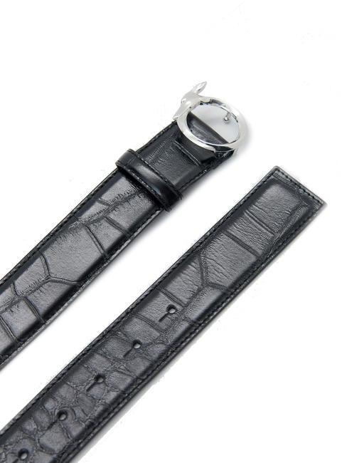 GREYHOUND  Croc print belt BLACK - Belts