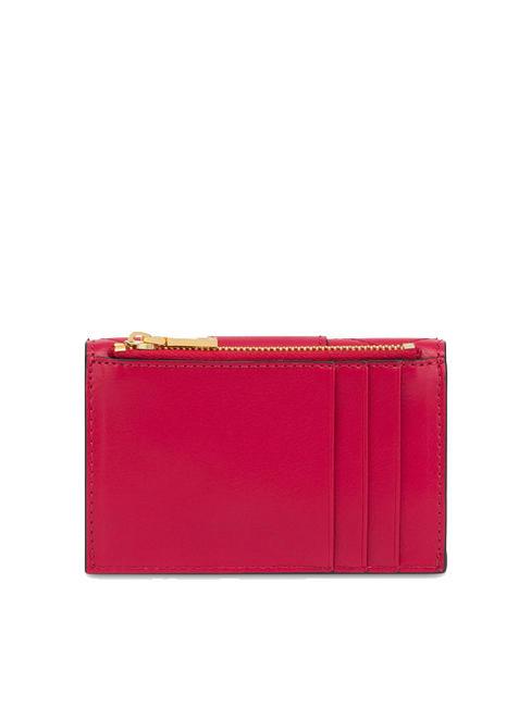 CHECK AND LINES Zip card holder wallet RED - Women’s Wallets
