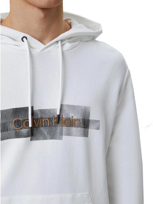 BOX STRIPED LOGO Hoodie Bright White - Sweatshirts