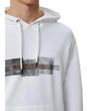 CALVIN KLEIN BOX STRIPED LOGO Hoodie Bright White - Sweatshirts - 3