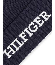 TOMMY HILFIGER MONOTYPE BEANIE Cotton and wool hat space blue - Hats - 3