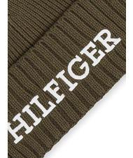 TOMMY HILFIGER MONOTYPE BEANIE Cotton and wool hat army green - Hats - 3