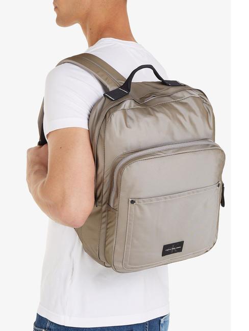 SPORT ESSENTIAL Nylon laptop backpack atlantic taupe - Laptop backpacks