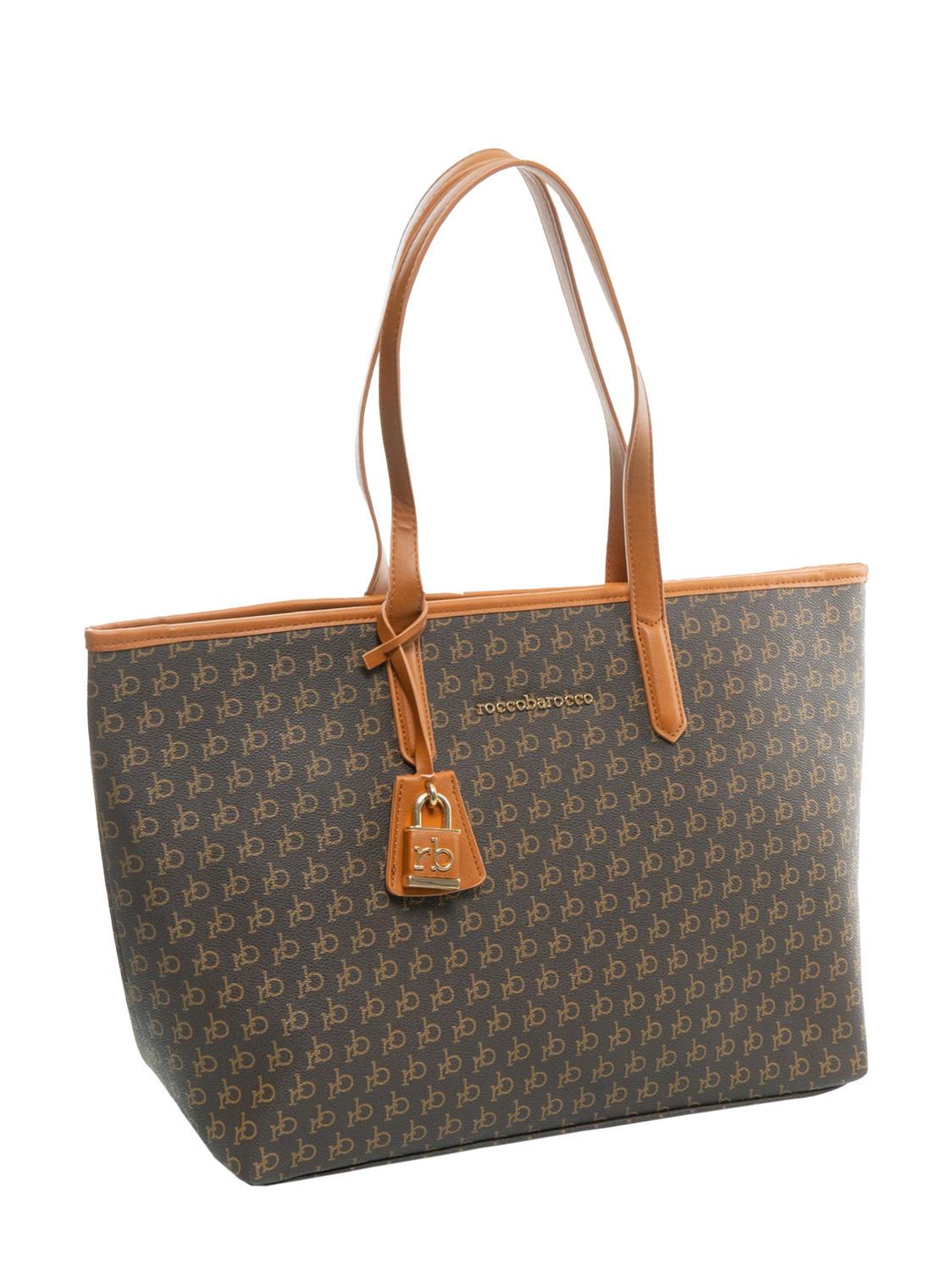 Roccobarocco Deva All Over Print Shopping Bag Chocolate Buy At