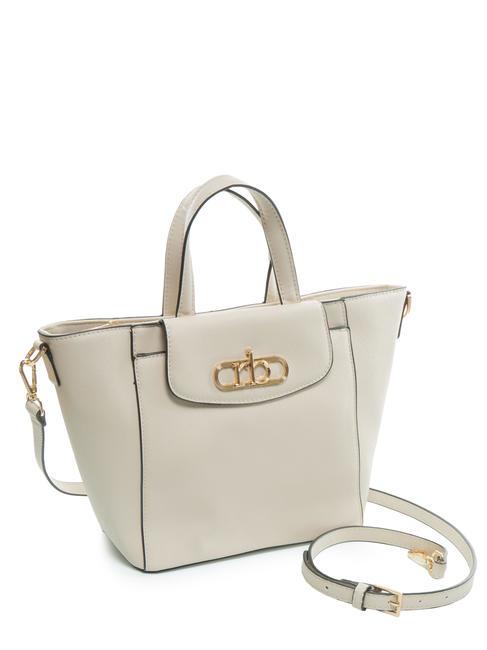 LUCE Tote bag with shoulder strap and metal logo off white - Women&rsquo;s Bags