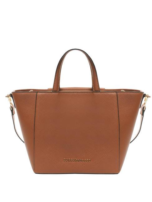 LUCE Tote bag with shoulder strap and metal logo tan - Women’s Bags
