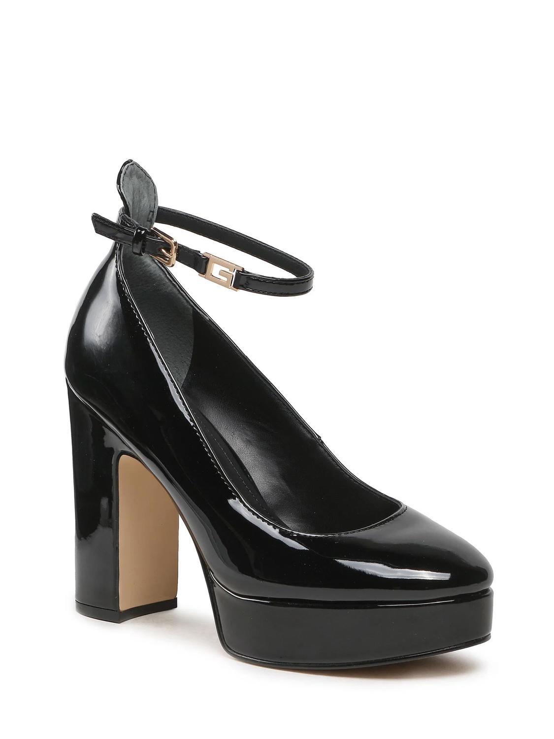 Guess Temis Patent Pumps With Strap Black Buy At Outlet Prices