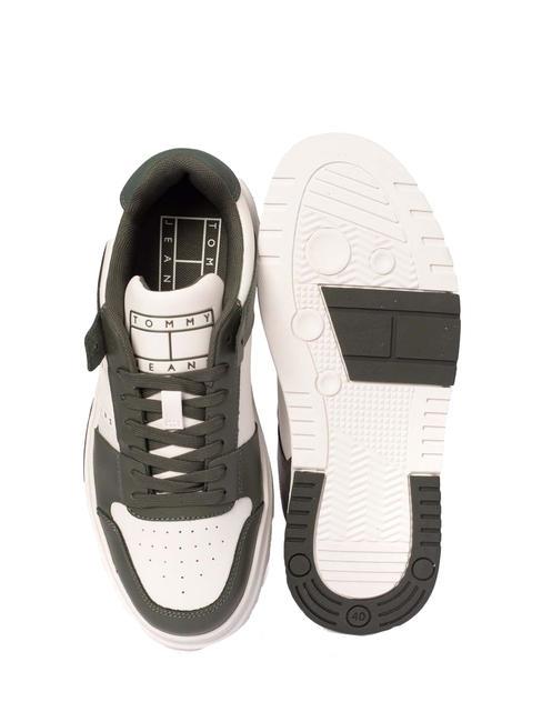 TOMMY JEANS Leather Cupsole Leather sneakers pewter green/ecru - Men&rsquo;s shoes