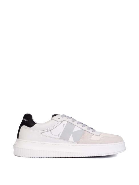 CK JEANS CHUNKY Leather sneakers bright white/creamy white/oyster m - Men&rsquo;s shoes