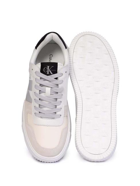 CK JEANS CHUNKY Leather sneakers bright white/creamy white/oyster m - Men&rsquo;s shoes