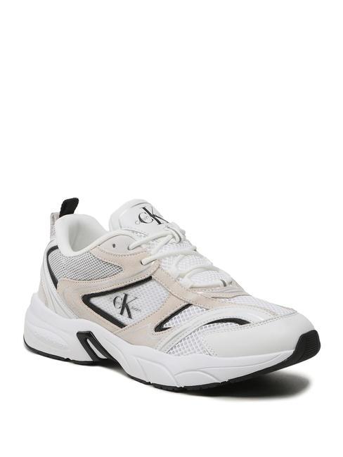 CK JEANS Retro Tennis Leather sneakers bright white/black - Men’s shoes