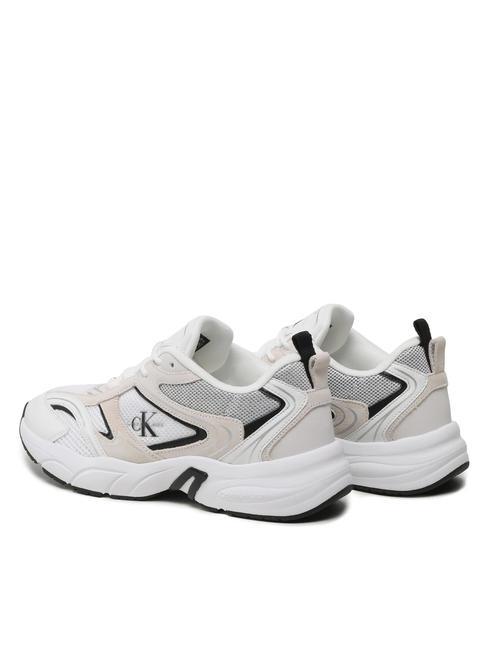 CK JEANS Retro Tennis Leather sneakers bright white/black - Men’s shoes