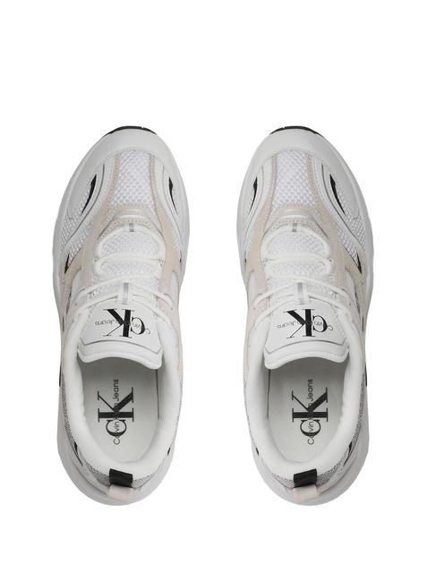 CK JEANS Retro Tennis Leather sneakers bright white/black - Men’s shoes