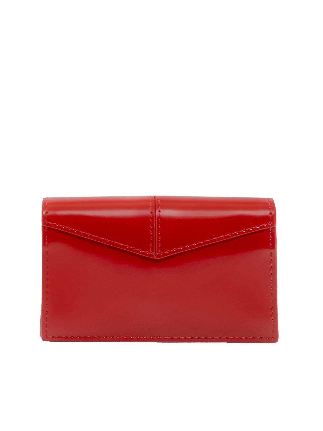 Trussardi Salis Shiny Leather Card Holder Cherry - Buy At Outlet 