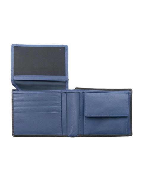 COLOR WALLET Leather wallet, with coin purse black/navy - Men’s Wallets