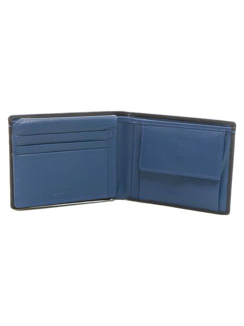 COLOR WALLET Leather wallet, with coin purse black/navy - Men’s Wallets