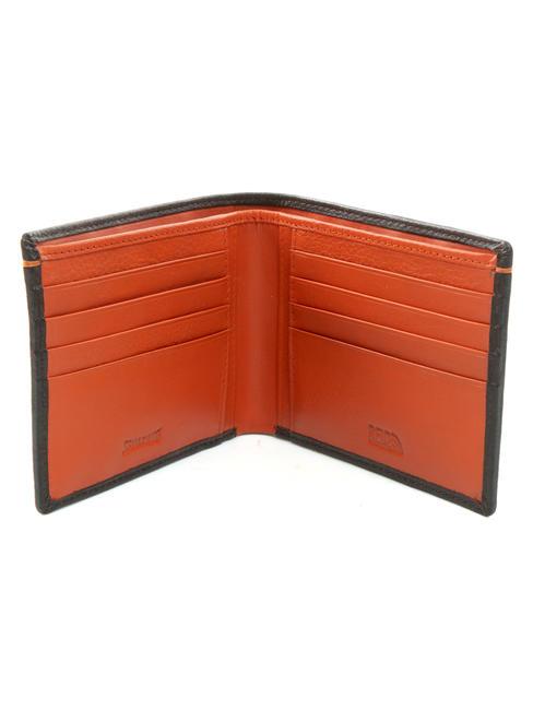 COLOR WALLET Two-tone leather wallet brown/orange - Men’s Wallets