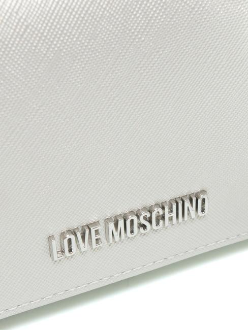 LAMINATED Wallet / Clutch with shoulder strap rolled silver - Women’s Wallets