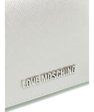 LOVE MOSCHINO LAMINATED Wallet / Clutch with shoulder strap rolled silver - Women’s Wallets - 4