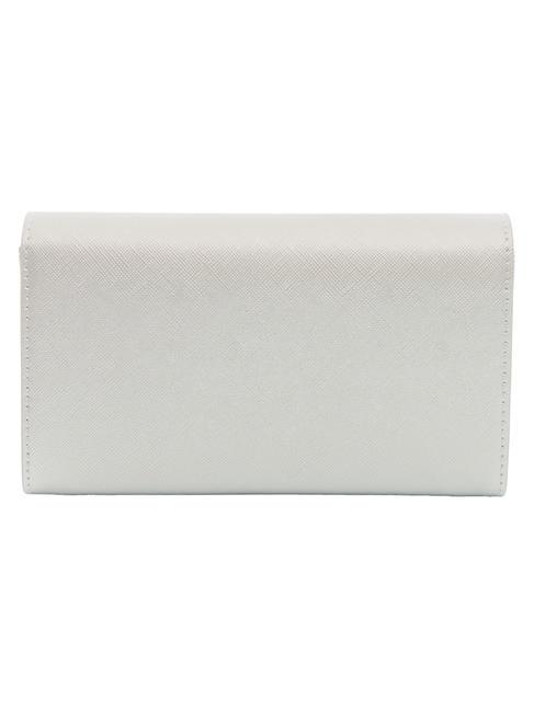 LAMINATED Wallet / Clutch with shoulder strap rolled silver - Women’s Wallets