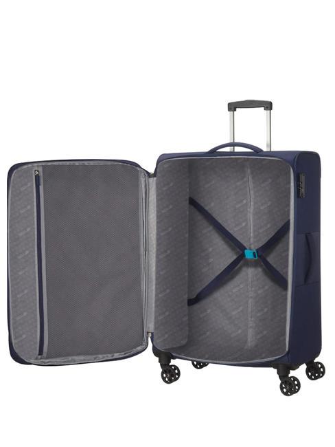 DEEP DIVE Set of 3 trolleys: cabin, medium and large expandable navy / blue - Trolley Set