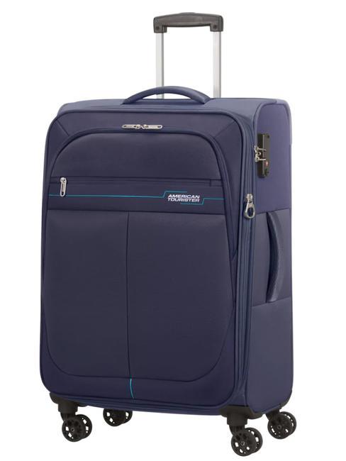 DEEP DIVE Set of 3 trolleys: cabin, medium and large expandable navy / blue - Trolley Set
