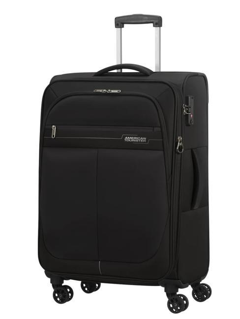 DEEP DIVE Set of 3 trolleys: cabin, medium and large expandable black / gray - Trolley Set