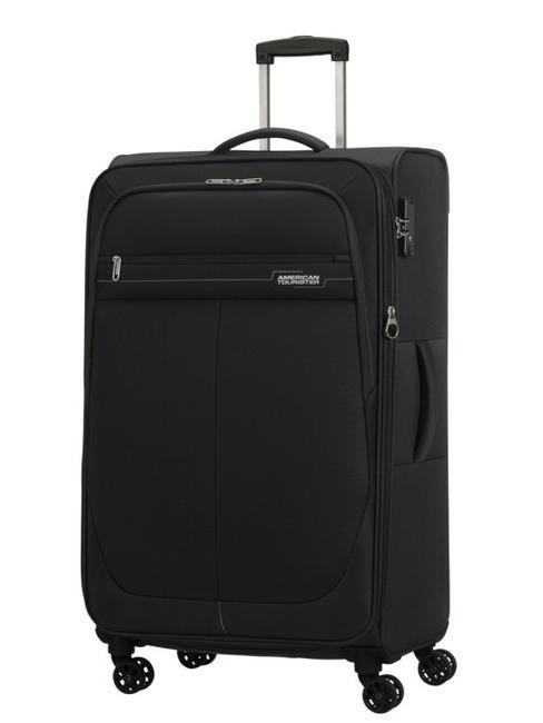 DEEP DIVE Set of 3 trolleys: cabin, medium and large expandable black / gray - Trolley Set