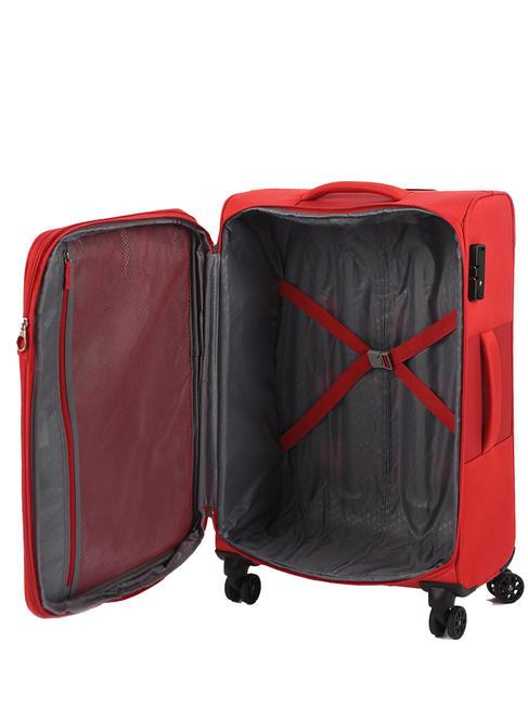 DEEP DIVE Set of 3 trolleys: cabin, medium and large expandable red / gray - Trolley Set